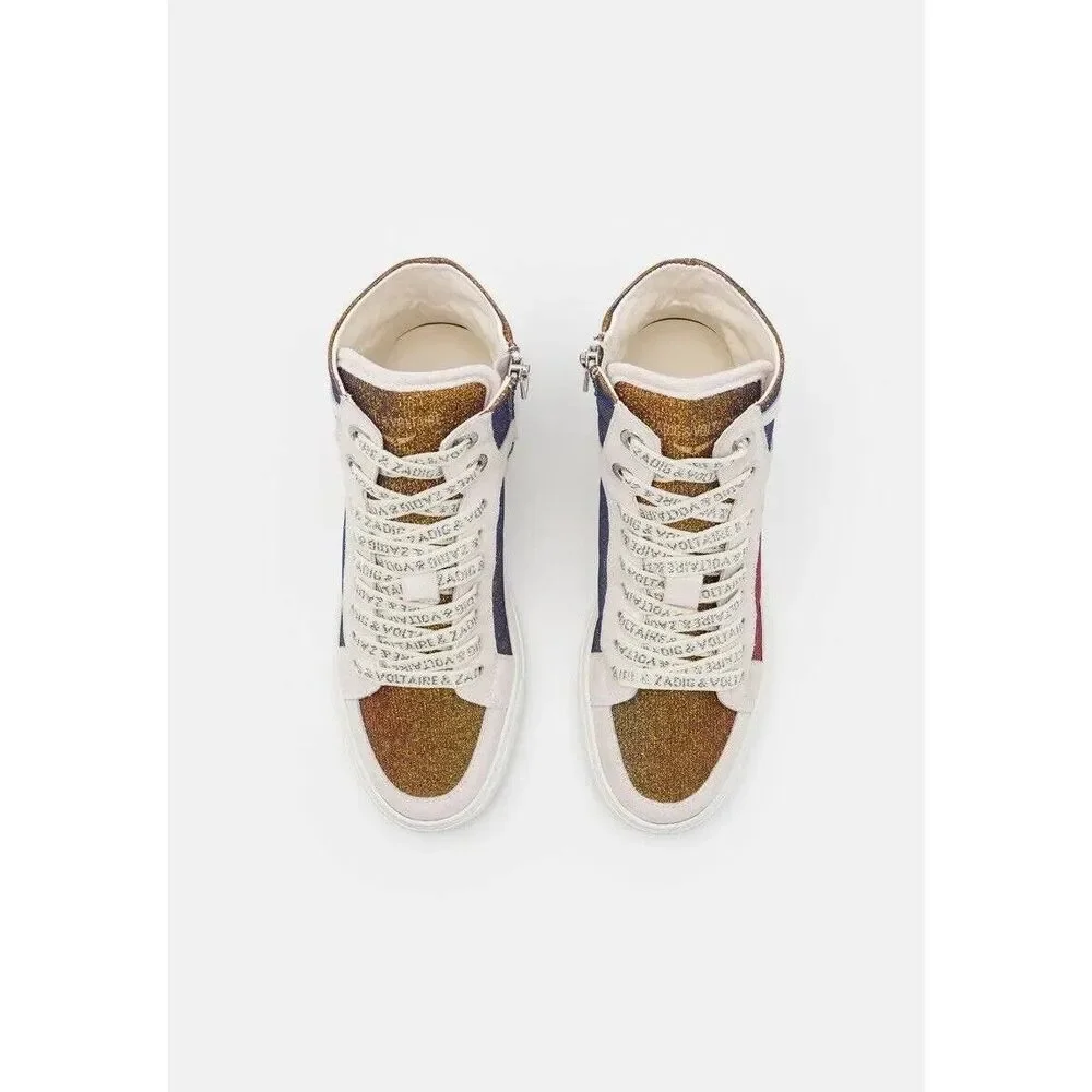 New Zadig&Voltaire Zv1747 High Flash Sneakers Size 39